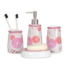 Ceramic Printed Four-Piece Set-Hydrangea,Ceramics,Handsanitizerbottle:7*7*19cm
Toothbrushholder:7*7*10cm
Cup:7*7*12cm
Soapbox:13*9*3cm
