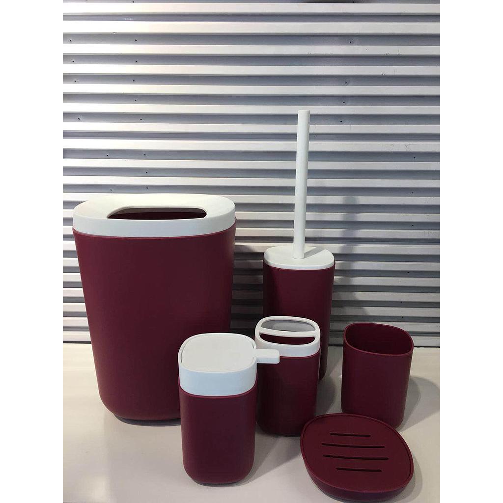 6468 Square Six-Piece Set-Wine Red,PP,19*19*25cm