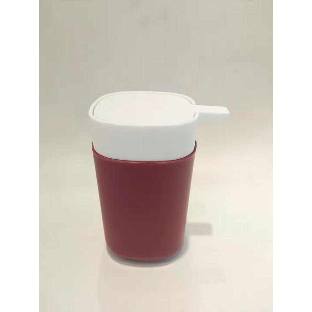 6468 Square Soap Dispenser Bottle-Wine Red,PP,7*7*13cm