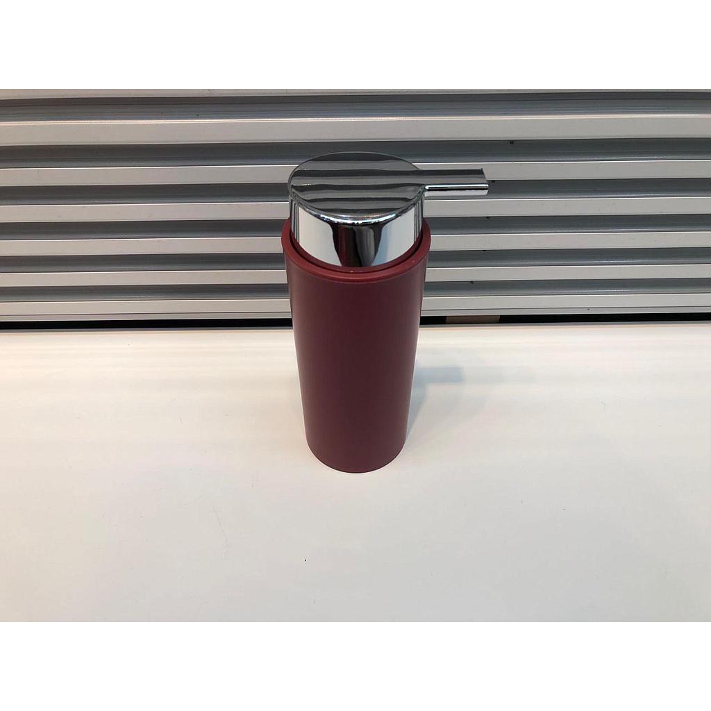 3315 Monochrome Soap Dispenser Bottle-Wine Red,PP+ABS(Chromeplated),6.5*6.5*17.5cm