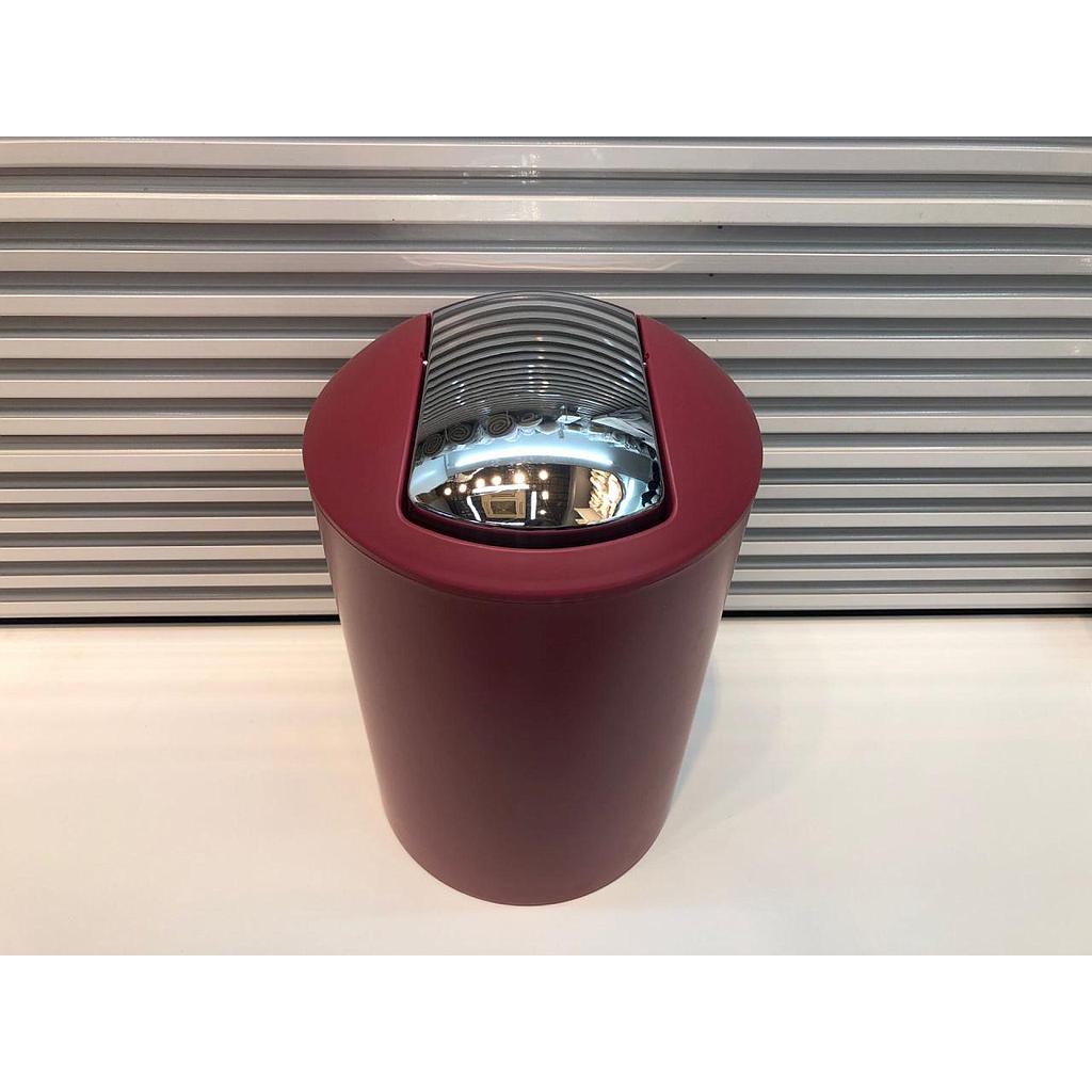 3315 Monochrome Trash Bin-Wine Red,PP+ABS(Chromeplated),18*18*27cm