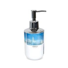 3318 Printed Soap Dispenser Bottle-Landscape,PP+ABS(Chromeplated),6*6*19cm