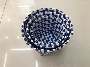 Three-Piece Round Basket-Dark Blue,PP,Small:12*12*12cm
Medium:14*14*13cm
Large:16*16*14cm