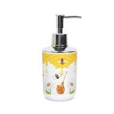 3318 Printed Soap Dispenser Bottle-Bee,PP+ABS(Chromeplated),6*6*19cm