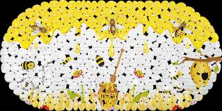 Printed Anti-Slip Mat-Bee,PVC,69*35cm