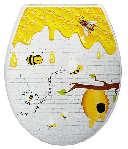 Printed Slow Down Toilet Seat Cover-Bee,PP,34*45cm