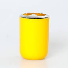 3308 Monochrome Toothbrush Holder-Yellow,PP+ABS(Chromeplated),6*6*11cm