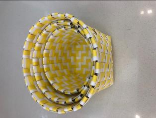 Three-Piece Round Basket-Yellow,PP,Small:12*12*12cm
Medium:14*14*13cm
Large:16*16*14cm