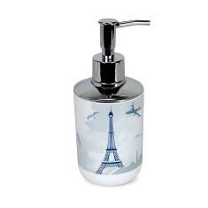 3318 Printed Soap Dispenser Bottle-Lighthouse,PP+ABS(Chromeplated),6*6*19cm