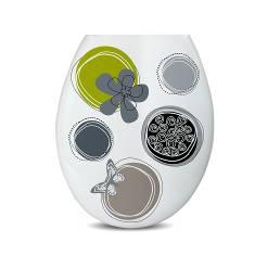 Printed Plastic Toilet Seat Cover-Green Circle,PP,34*45cm