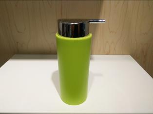3315 Monochrome Soap Dispenser Bottle-Green,PP+ABS(Chromeplated),6.5*6.5*17.5cm