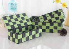 Basket Three-Piece Set-Green,Polypropylene,Small:21*10*6.5cm
Medium:23.5*14*7cm
Large:26*16*8cm