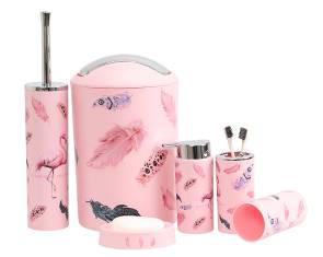 3316 Printed Six-Piece Set-Flamingo,PP+ABS(Chromeplated),20*20*30cm