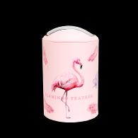 3316 Printed Trash Bin-Flamingo,PP+ABS(Chromeplated),18*18*27cm