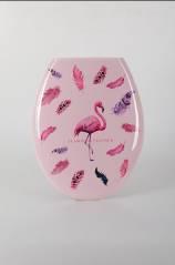 Printed Plastic Toilet Seat Cover-Flamingo,PP,34*45cm