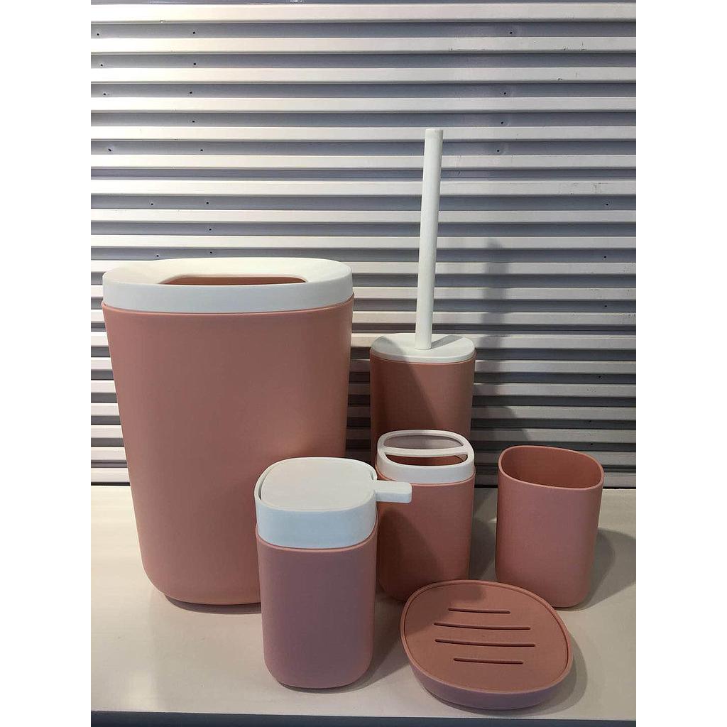 6468 Square Six-Piece Set-Light Pink,PP,19*19*25cm