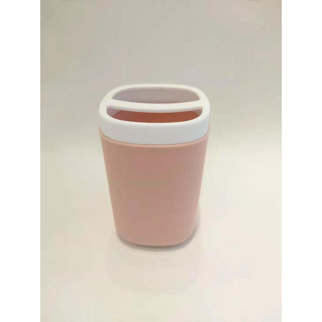 6468 Square Tooth Frame-Light Pink,PP,7*7*12cm