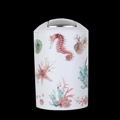 3316 Printed Trash Bin-Crab,PP+ABS(Chromeplated),18*18*27cm
