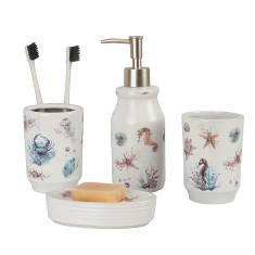 Four-Piece Ceramic Printed Set-Crab,Ceramics,Handsanitizerbottle:6*6*20cm
Toothbrushholder:5.5*5.5*10cm
Cup:5.5*5.5*10cm
Soapbox:12.5*9*3cm