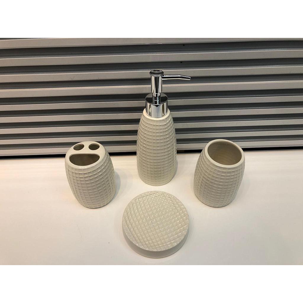 Ceramic Monochrome Four-Piece Set-White,Ps,17*10.5*12