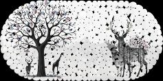 Printed Anti-Slip Mat-Elk,PVC,69*35cm