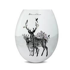 Printed Plastic Toilet Cover-Elk,PP,36*44cm