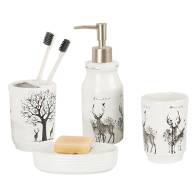 Ceramic Printed Four-Piece Set-Elk,Ceramics,Handsanitizerbottle:7*7*19cm
Toothbrushholder:7*7*10cm
Cup:7*7*12cm
Soapbox:13*9*3cm