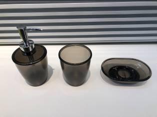 6462 Transparent Three-Piece Set-Black,Ps,17*10.5*12