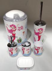 Printed Six-Piece Set-Mermaid,PP+ABS(Chromeplated),20*20*30cm