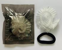 Shower Cap-Thickened Machine Pressed Bar Shower Cap, A Black Hair Ring, Black Transparent Bag Packaging