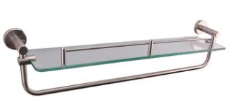 Single layer glass shelf with pole - SUS304