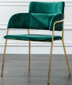 Chair, wooden soft bag + gilded iron legs
, L55.5*W58*P46.5*H78.5cm