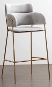 Chair, wooden soft bag + gilded iron legs
, L54*W48*H106cm
SH74cm