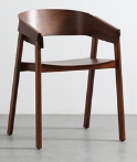 Chair, bent wood craftsmanship paste oak skin + oak legs
, 51.5*56*75.5*47cm