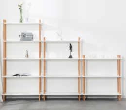 Shelf, MDF18mm, matte spray paint; beech wood column spray paint
, 80*30*153.5cm