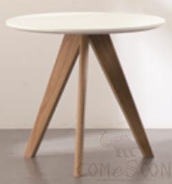 Table, MDF paste oak leather + oak legs
, D30*35cm
