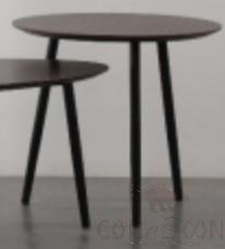Table, MDF with oak skin + iron legs + deep walnut paint
, d50*45.5cm