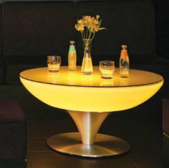 Led Table,Pe Plastic,D63*20*76cm