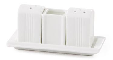Double Line White Tableware YYline Series- Salt Shaker