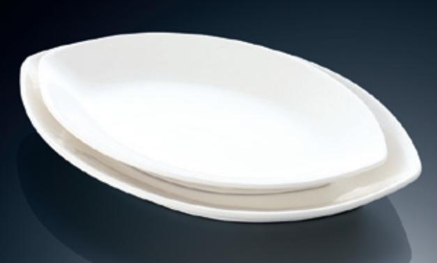 YY Series- Leaf Plate 11&quot; White Dish Eye Shape
