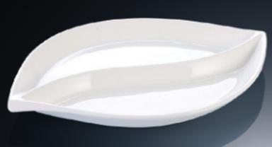 YY Series- Yin Yang Tray 12&quot; Leaf Shape Plate