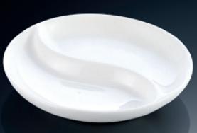 YY Series- Sauce Dish Two Compartment Round 2 grid