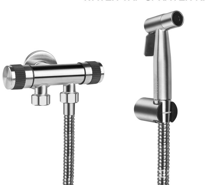 One Into Two Way Angle Valve Water Tap Sprayer Kit - SUS304