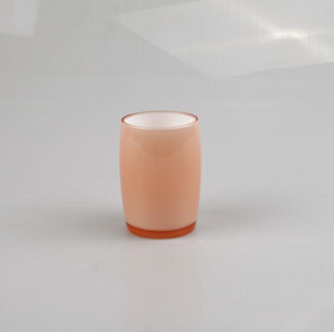 Triangle mouthwash cup，PS，pinkish-orange，7.3*11 cm