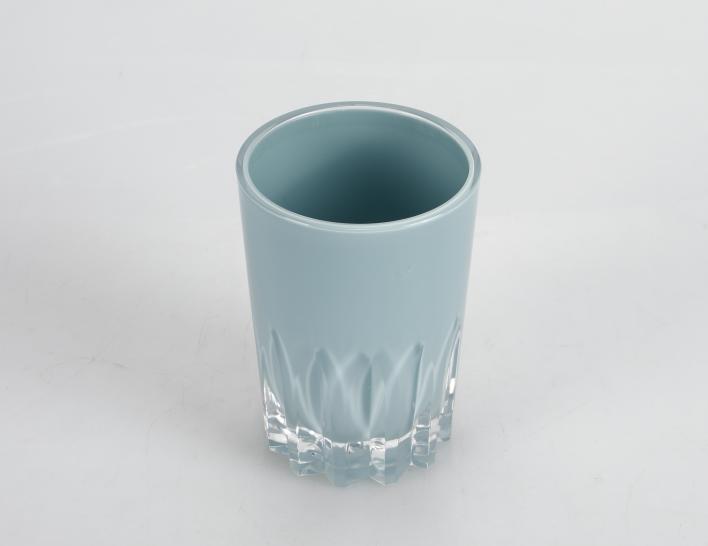 Drum soap dispenser bottle，PS，blue，7.5*10.5 cm