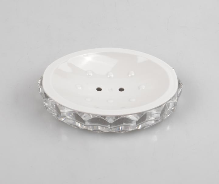 Drum toothbrush holder，PS，white，12.5*9.8*2.5 cm