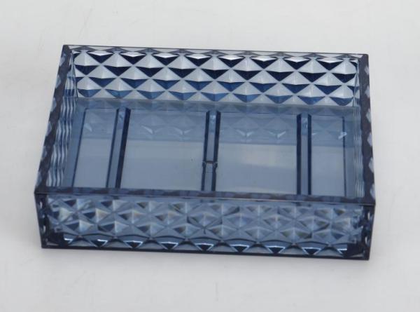 Rhomboid toothbrush holder，PS，dark blue，12*8*3 cm
