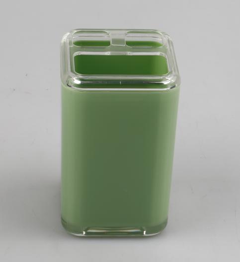 Transparent bamboo toilet brush，PS，green，6.8*11.2 cm