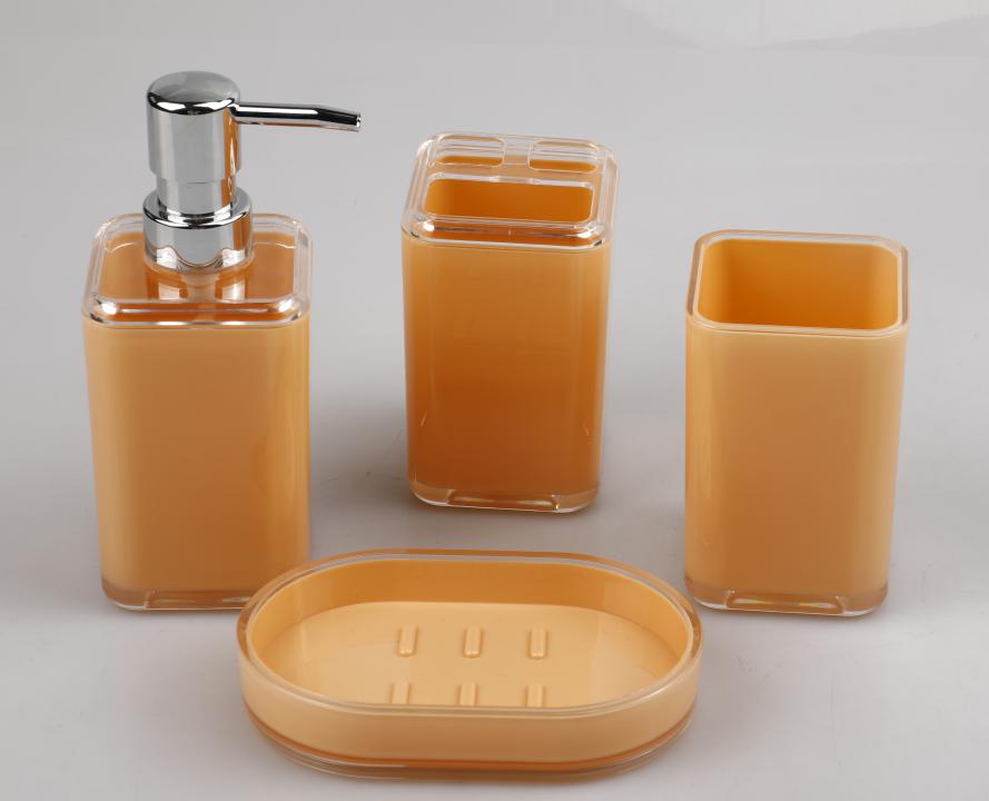 Small square Soap dish，PS，orange，Soap