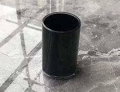 Round soap dispenser bottle，PS，black，7.3*11.5 cm